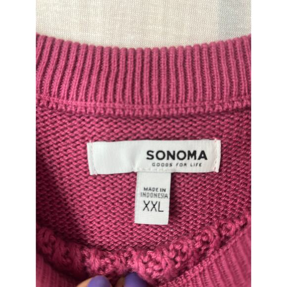 EUC Sonoma women's cable knit crew neck sweater in mauve, size XXL - Picture 2 of 10